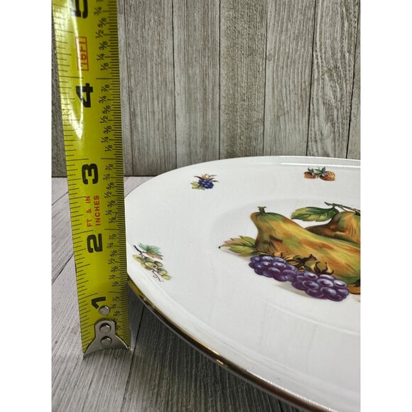 Vtg Toscport Fine China Dessert Salad Plate 10'' Fruit Design Czechoslovakia - Picture 5 of 5